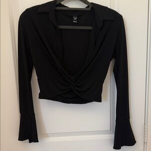 Windsor Black Twist Front Blouse